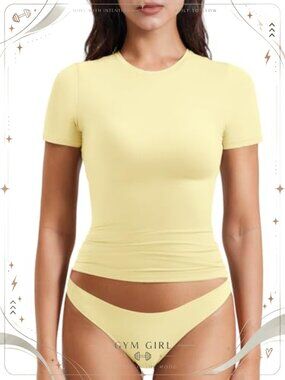 Women's Fitted Compression Crew Neck Crop Workout Tank Top